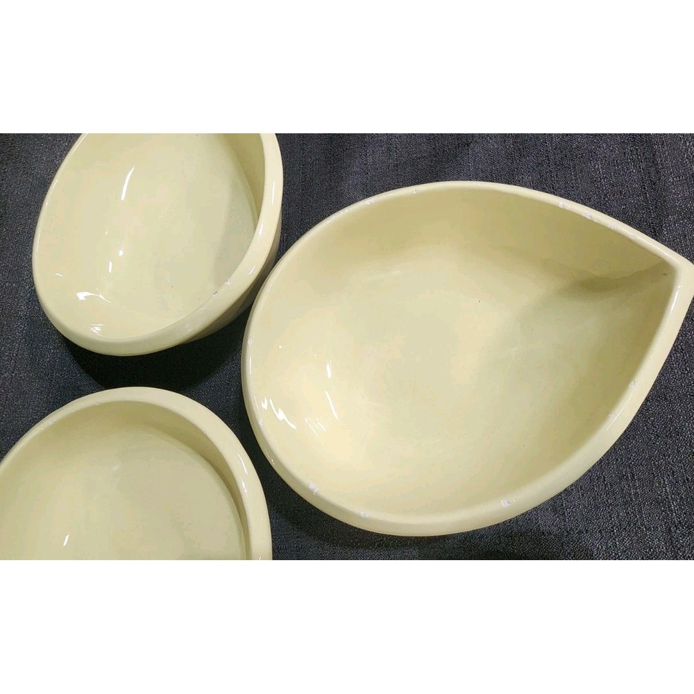 Hotel Charter Club Spa Yellow Teardrop Serving Bowls Set of 3 Made In Italy - Picture 3 of 10